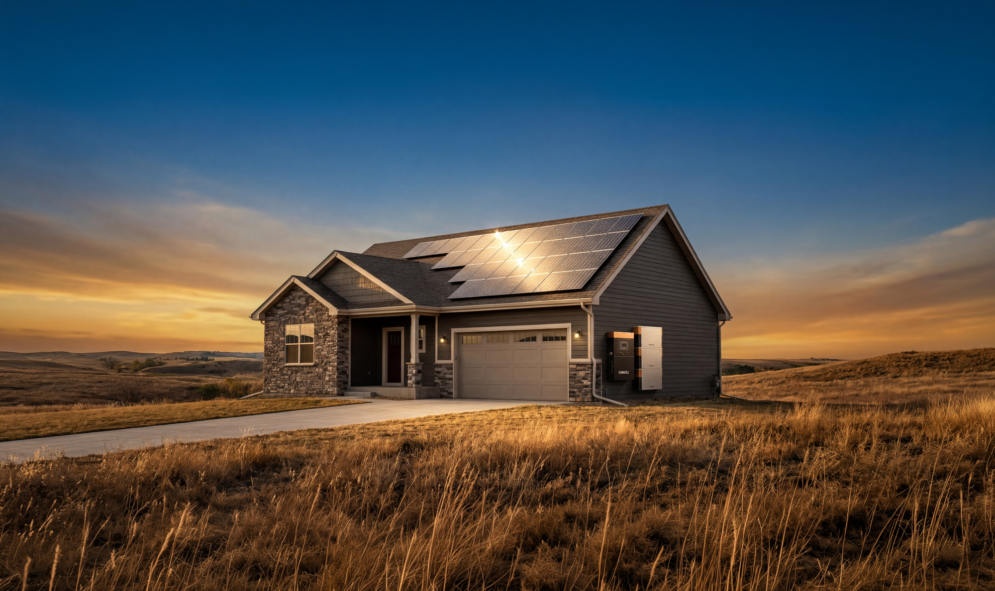 Solar panels on roof